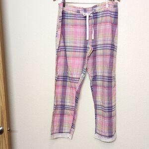 L.E.I. Women's Pink And Blue Plaid Pajama Bottoms Size XL